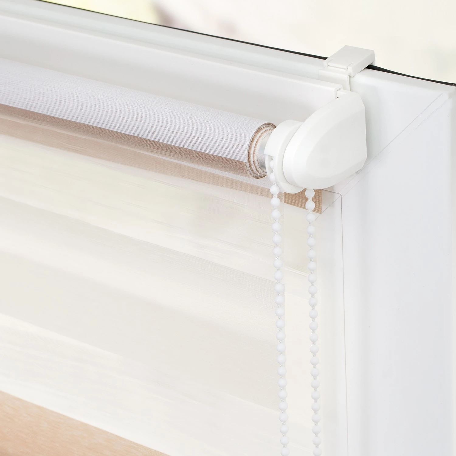 Lichtblick Store enrouleur sans perçage III - Polyester - Beige / Blanc - 90 x 220 cm 5 Lichtblick Store enrouleur sans perçage III - Polyester - Beige / Blanc - 90 x 220 cm – Image 5