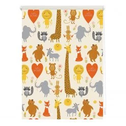 Lichtblick Store enrouleur sans perçage Animaux - Polyester - Jaune - 45 x 150 cm