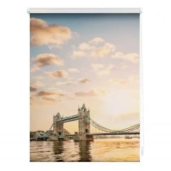 Lichtblick Store enrouleur sans perçage Towerbridge - Polyester - Rouge / Blanc - 45 x 150 cm