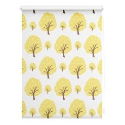 Lichtblick Store enrouleur sans perçage Arbres - Polyester - Jaune - 60 x 150 cm