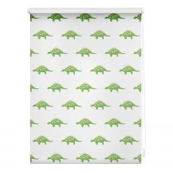 Lichtblick Store enrouleur sans perçage Dinosaures - Polyester - Vert - 120 x 150 cm