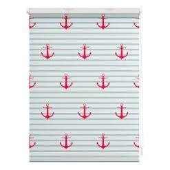 Lichtblick Store enrouleur double Ancre - Polyester - Turquoise / Rouge - 60 x 150 cm
