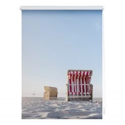 Lichtblick Store enrouleur sans perçage Cabine - Polyester - Bleu / Beige - 90 x 150 cm