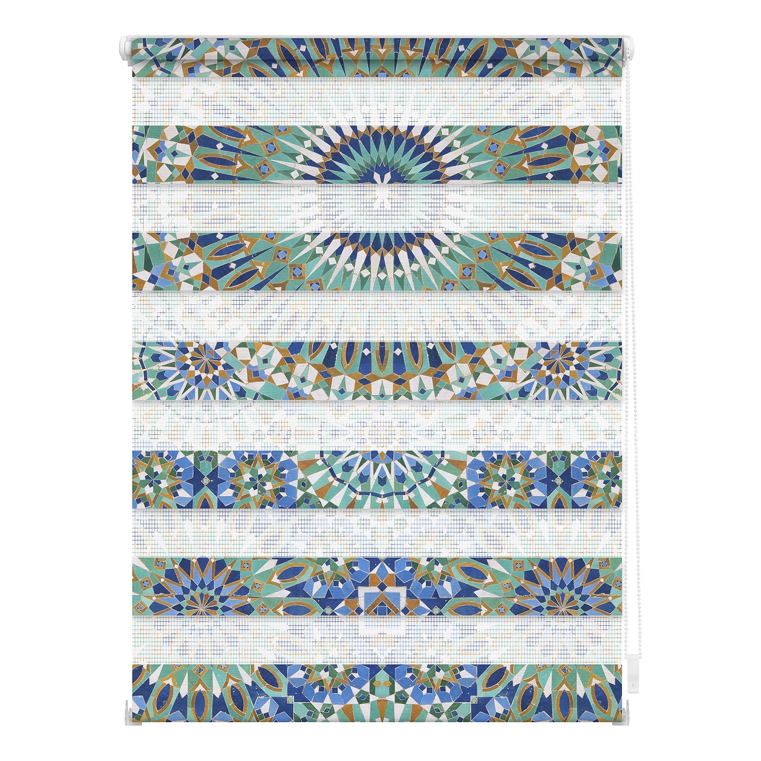 Lichtblick Store enrouleur double Oriental - Polyester - Bleu / Vert - 70 x 150 cm 1 Lichtblick Store enrouleur double Oriental - Polyester - Bleu / Vert - 70 x 150 cm