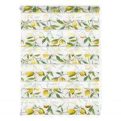 Lichtblick Store enrouleur double Limone - Polyester - Jaune / Vert - 80 x 150 cm