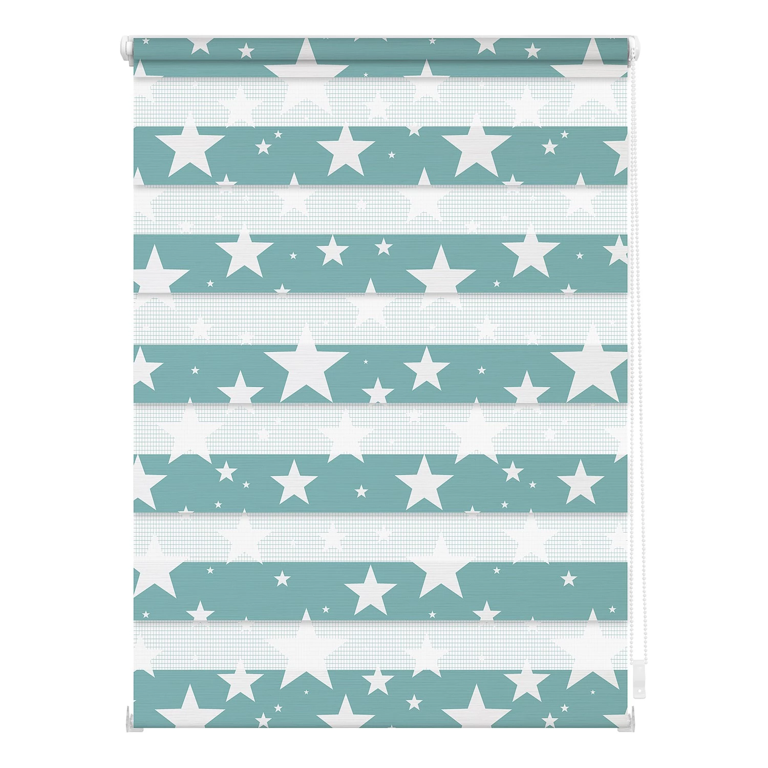 Lichtblick Store enrouleur double Étoiles - Polyester - Bleu pétrole - 60 x 150 cm 1 Lichtblick Store enrouleur double Étoiles - Polyester - Bleu pétrole - 60 x 150 cm