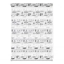 Lichtblick Store enrouleur double sans perçage Tipi - Polyester - Noir / Blanc - 80 x 150 cm