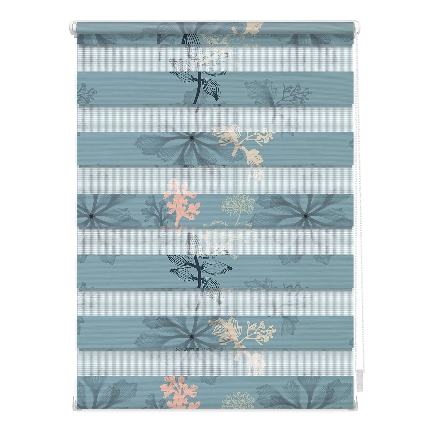Lichtblick Store enrouleur double Aqua Floral - Polyester - Bleu - 60 x 150 cm 1 Lichtblick Store enrouleur double Aqua Floral - Polyester - Bleu - 60 x 150 cm