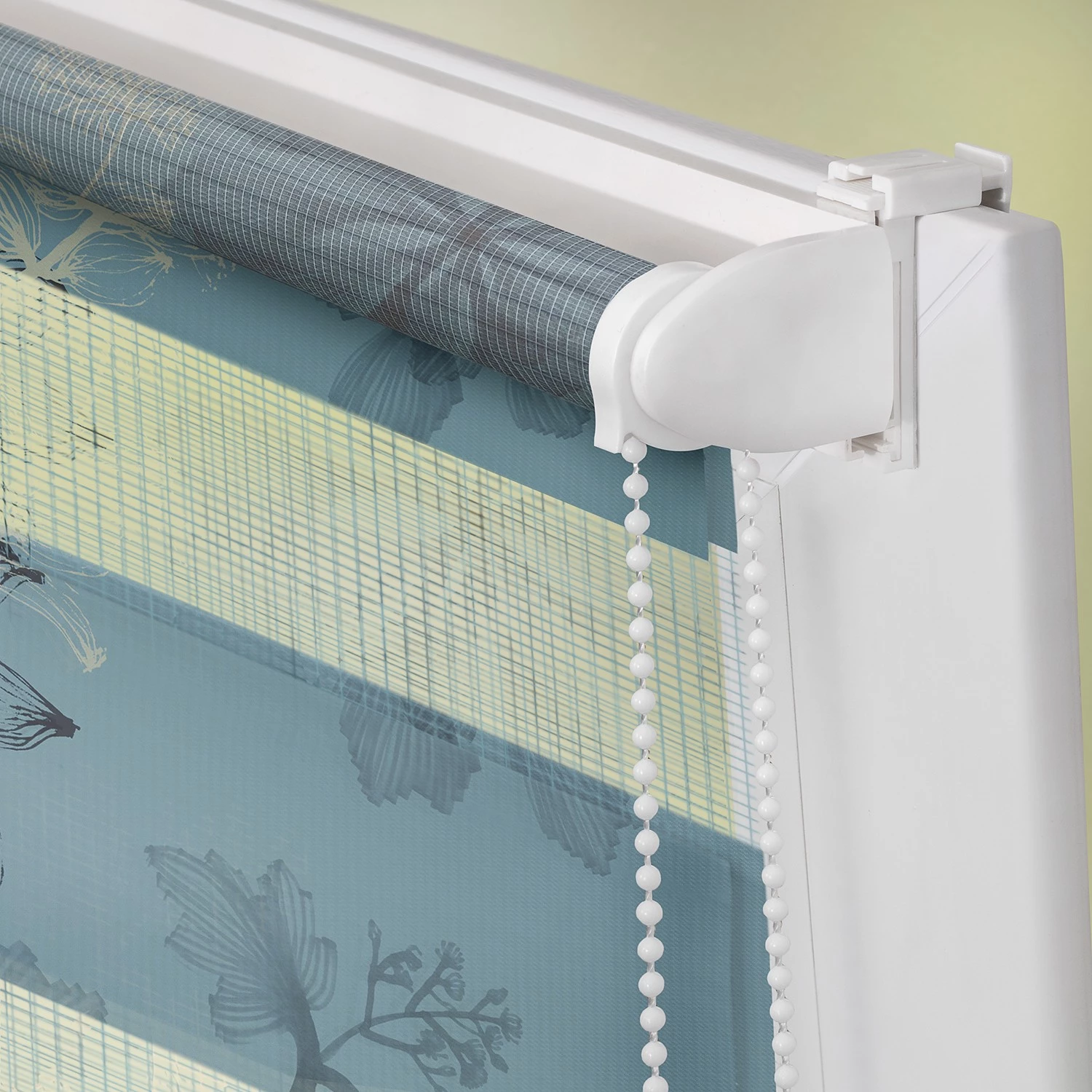 Lichtblick Store enrouleur double Aqua Floral - Polyester - Bleu - 60 x 150 cm 2 Lichtblick Store enrouleur double Aqua Floral - Polyester - Bleu - 60 x 150 cm – Image 2