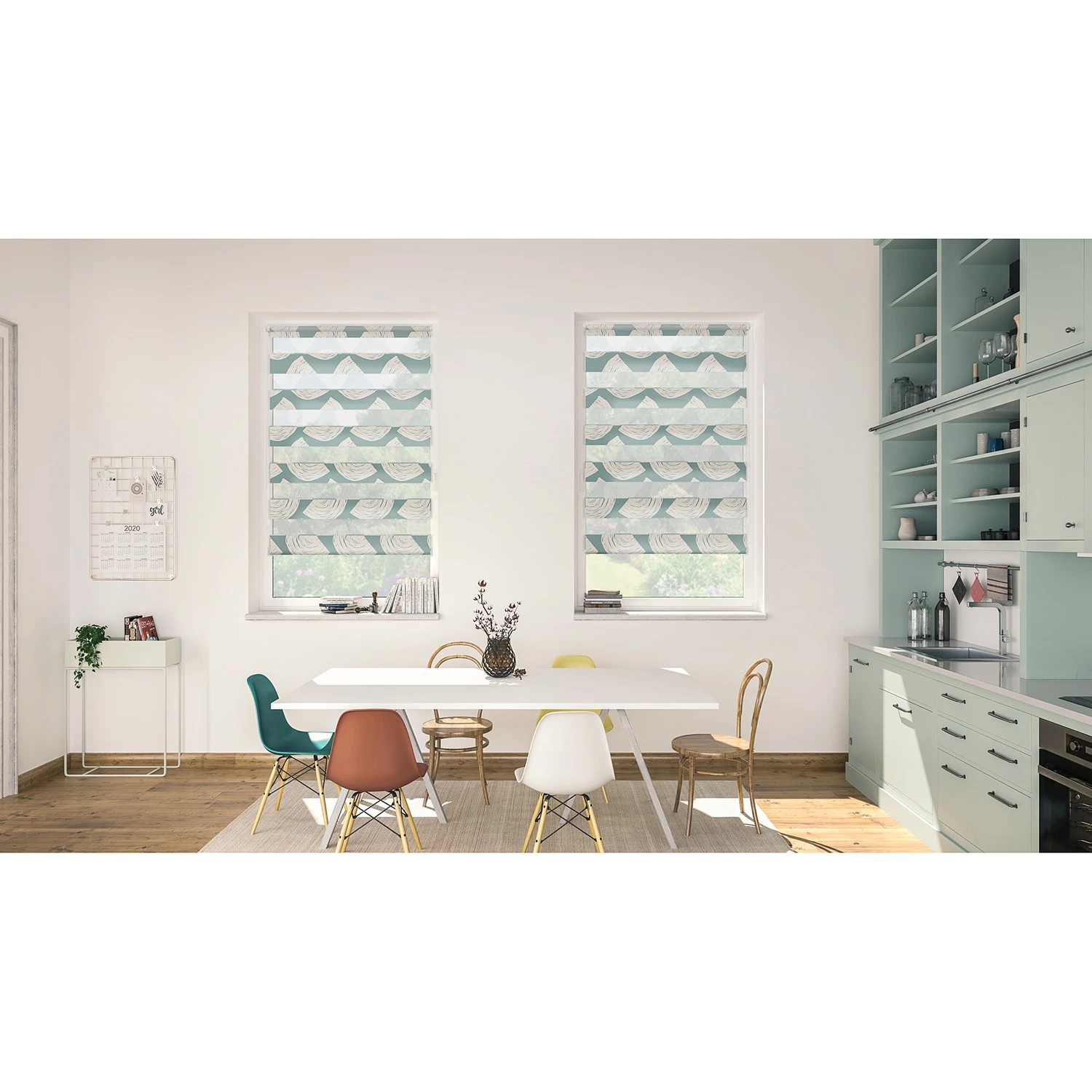 Lichtblick Store enrouleur double Moving Rainbow - Polyester - Vert - 70 x 150 cm 3 Lichtblick Store enrouleur double Moving Rainbow - Polyester - Vert - 70 x 150 cm – Image 3