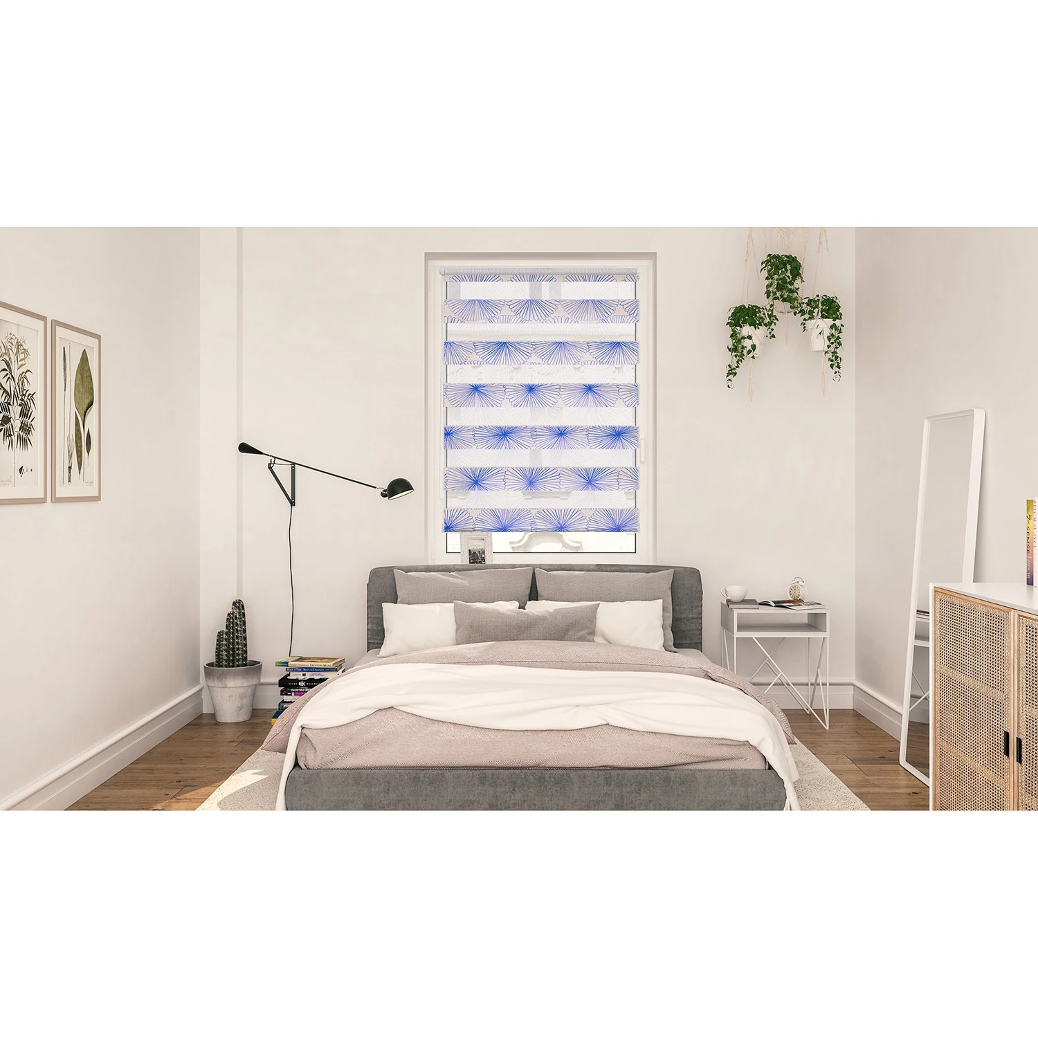 Lichtblick Store enrouleur double Flower Wheel - Polyester - Bleu - 70 x 150 cm 3 Lichtblick Store enrouleur double Flower Wheel - Polyester - Bleu - 70 x 150 cm – Image 3