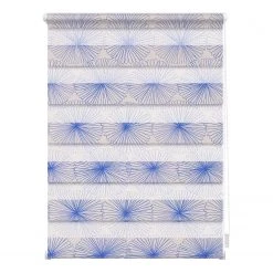 Lichtblick Store enrouleur double Flower Wheel - Polyester - Bleu - 70 x 150 cm