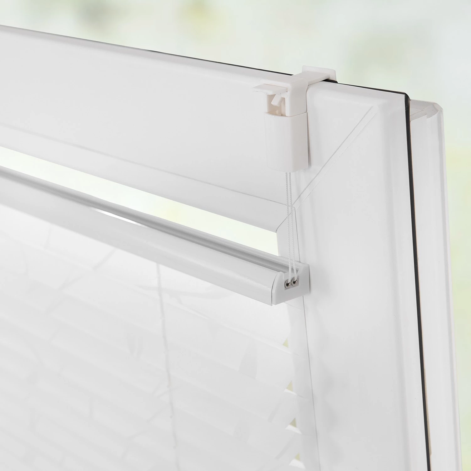 Lichtblick Store plissé sans perçage Plante - Polyester - Blanc / Vert plante - 120 x 130 cm 3 Lichtblick Store plissé sans perçage Plante - Polyester - Blanc / Vert plante - 120 x 130 cm – Image 3