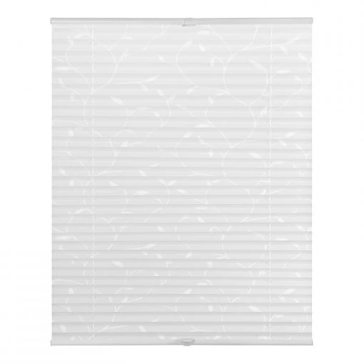 Lichtblick Store plissé sans perçage Plante - Polyester - Blanc / Vert plante - 120 x 130 cm -Équipements de jardin Soldes 1000275905 210728 17384704411 IMAGE P000000001000275905