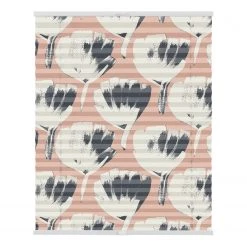 Lichtblick Store plissé sans perçage Jumbo Flowers - Polyester - Rouge - 45 x 130 cm