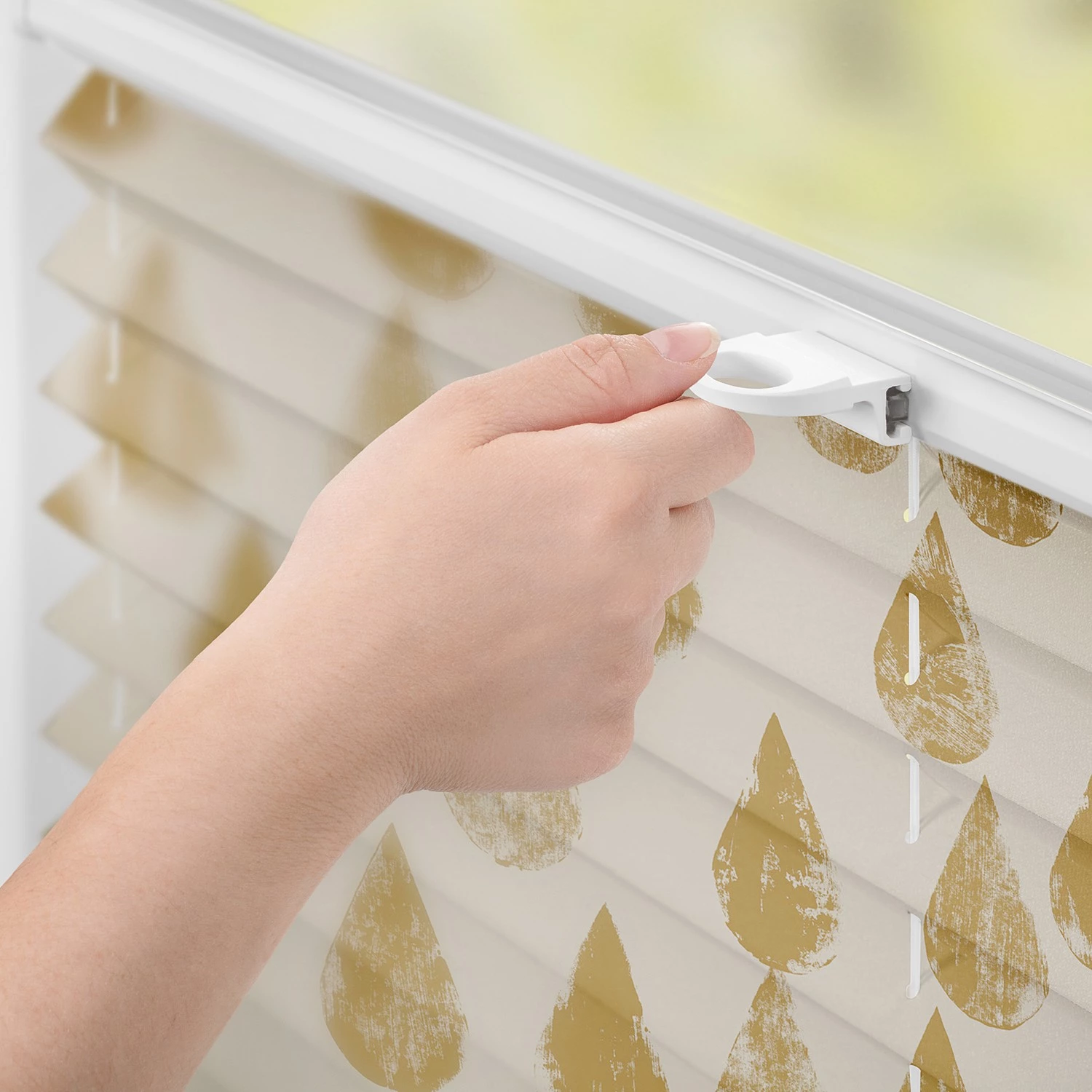 Lichtblick Store plissé sans perçage Golden Drops - Polyester - Doré - 80 x 130 cm 2 Lichtblick Store plissé sans perçage Golden Drops - Polyester - Doré - 80 x 130 cm – Image 2