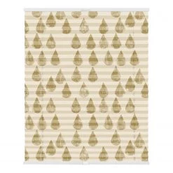 Lichtblick Store plissé sans perçage Golden Drops - Polyester - Doré - 80 x 130 cm