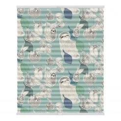 Lichtblick Store plissé sans perçage Sloths - Polyester - Vert - 80 x 130 cm