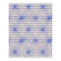 Lichtblick Store plissé sans perçage Flower Wheel - Polyester - Bleu - 100 x 130 cm