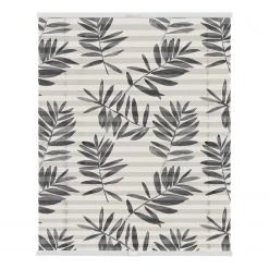 Lichtblick Store plissé sans perçage Aqua Floral - Polyester - Noir - 100 x 130 cm