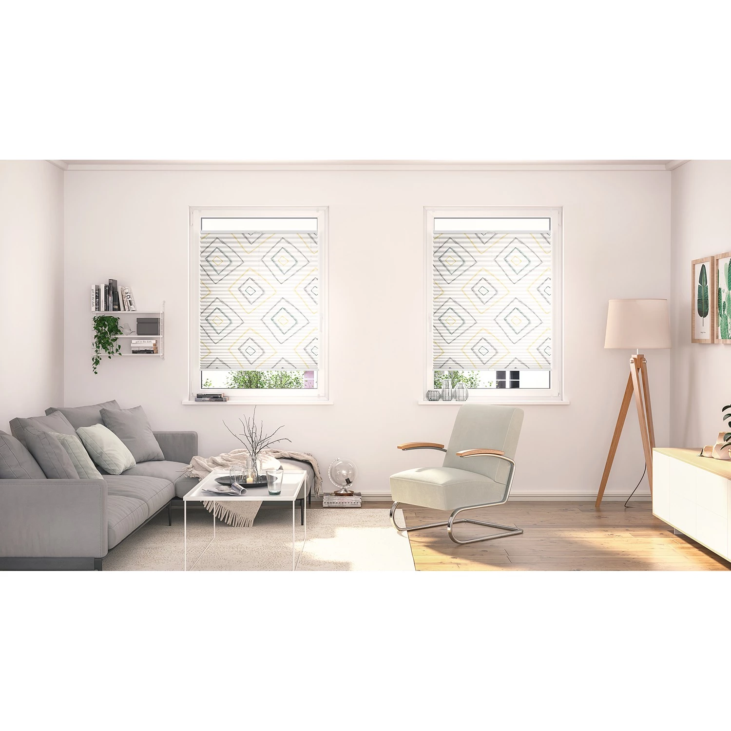 Lichtblick Store plissé sans perçage Boho Rectangle - Polyester - Beige - 100 x 130 cm 2 Lichtblick Store plissé sans perçage Boho Rectangle - Polyester - Beige - 100 x 130 cm – Image 2