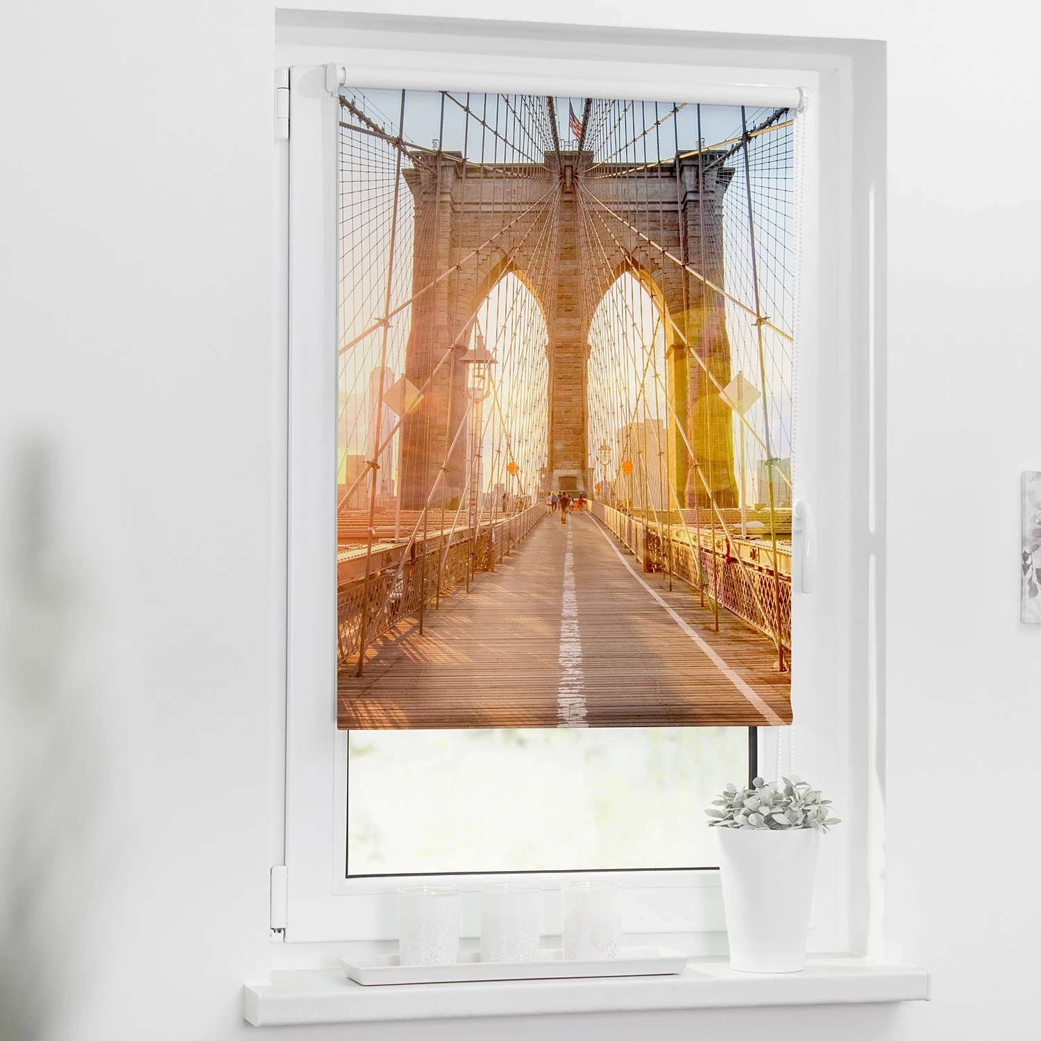 Lichtblick Store enrouleur Brooklyn Bridge - Polyester - Orange - 90 x 150 cm 2 Lichtblick Store enrouleur Brooklyn Bridge - Polyester - Orange - 90 x 150 cm – Image 2
