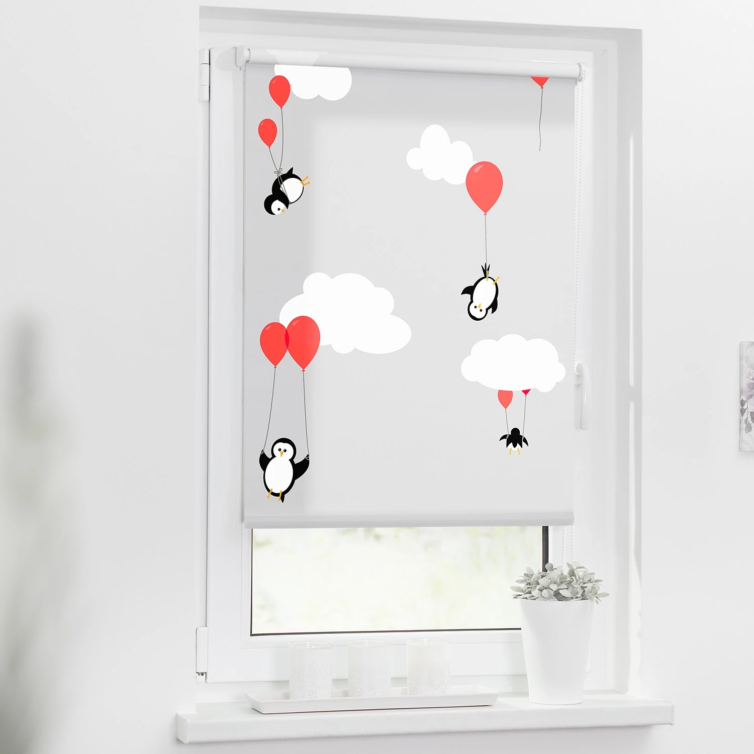 Lichtblick Store enrouleur sans perçage Pingouins - Polyester - Rouge - 70 x 150 cm 2 Lichtblick Store enrouleur sans perçage Pingouins - Polyester - Rouge - 70 x 150 cm – Image 2