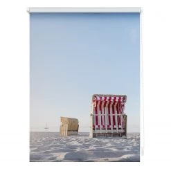 Lichtblick Store enrouleur sans perçage Cabine - Polyester - Bleu / Beige - 70 x 150 cm