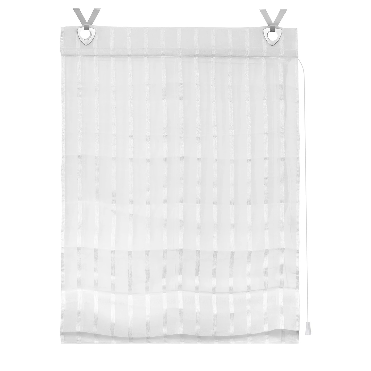 Lichtblick Store bateau avec crochets - Polyester - Blanc - 45 x 140 cm 1 Lichtblick Store bateau avec crochets - Polyester - Blanc - 45 x 140 cm