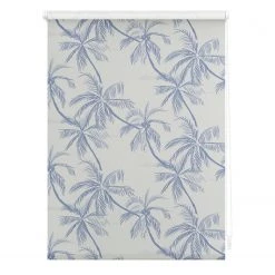 Lichtblick Store enrouleur Blueprint Palms II - Polyester - Bleu - 45 x 150 cm
