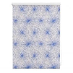Lichtblick Store enrouleur Flower Wheel - Polyester - Bleu - 45 x 150 cm