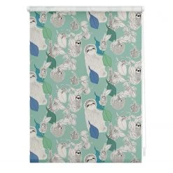 Lichtblick Store enrouleur Sloths - Polyester - Vert - 80 x 150 cm