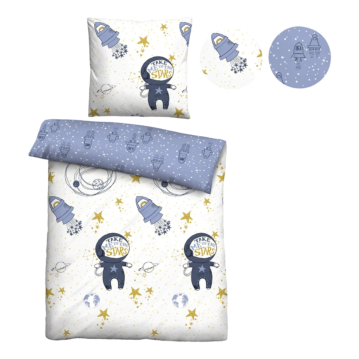 Biberna Parure de lit en flanelle fine 0004647 - Coton - Bleu glacier - 135 x 200 cm + oreiller 80 x 80 cm 3 Biberna Parure de lit en flanelle fine 0004647 - Coton - Bleu glacier - 135 x 200 cm + oreiller 80 x 80 cm – Image 3