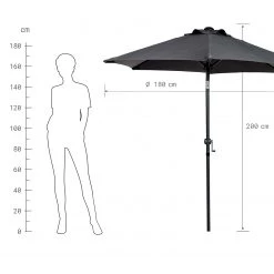 Butlers Parasol SIESTA X - Aluminium / Polyester - Gris 13 Butlers Parasol SIESTA X - Aluminium / Polyester - Gris -Équipements de jardin Soldes 1000339632 220315 500 SKETCH DETAILS P000000001000339632 sketch