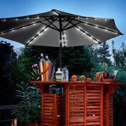 Butlers Parasol SUN & STARS - Polyester / Aluminium - Gris -Équipements de jardin Soldes 1000339676 220315 021 MOOD DETAILS P000000001000339676 mood