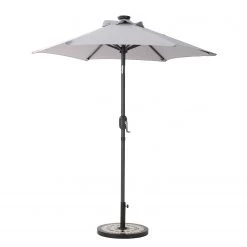 Butlers Parasol SUN & STARS - Polyester / Aluminium - Gris -Équipements de jardin Soldes 1000339676 220315 031 DETAILS P000000001000339676