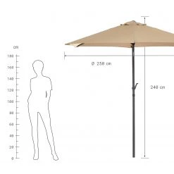 Butlers Parasol SIESTA VII - Aluminium / Polyester - Beige -Équipements de jardin Soldes 1000339691 220315 500 SKETCH DETAILS P000000001000339691 sketch