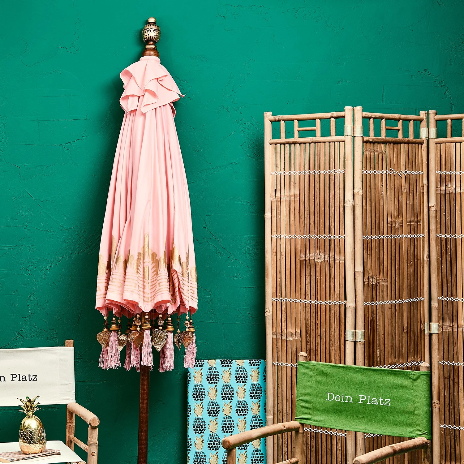 Butlers Parasol ORIENTAL LOUNGE IV - Coton / Bois fruitier - Rose 2 Butlers Parasol ORIENTAL LOUNGE IV - Coton / Bois fruitier - Rose – Image 2