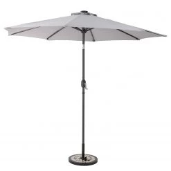 Butlers Parasol SUN & STARS - Matière plastique / Aluminium - Gris clair