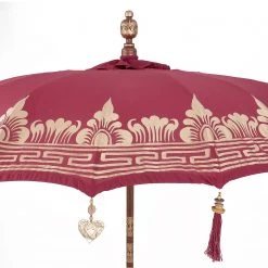 Butlers Parasol ORIENTAL LOUNGE II - Coton / Bois fruitier - Rouge foncé -Équipements de jardin Soldes 1000341355 220317 031 DETAILS P000000001000341355