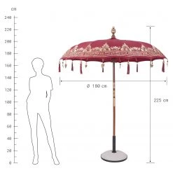 Butlers Parasol ORIENTAL LOUNGE II - Coton / Bois fruitier - Rouge foncé -Équipements de jardin Soldes 1000341355 220317 500 SKETCH DETAILS P000000001000341355 sketch