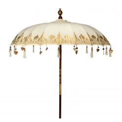 Butlers Parasol ORIENTAL LOUNGE I - Coton / Bois fruitier - Crème