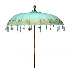 Butlers Parasol ORIENTAL LOUNGE V - Coton / Bois fruitier - Turquoise