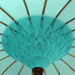 Butlers Parasol ORIENTAL LOUNGE V - Coton / Bois fruitier - Turquoise -Équipements de jardin Soldes 1000341392 220317 030 DETAILS P000000001000341392