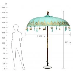 Butlers Parasol ORIENTAL LOUNGE V - Coton / Bois fruitier - Turquoise -Équipements de jardin Soldes 1000341392 220317 500 SKETCH DETAILS P000000001000341392 sketch
