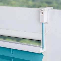 Lichtblick Store plissé Klemmfix III - Tissu - Turquoise -Équipements de jardin Soldes plissee klemmfix verspannt 100 polyester blau tuerkis 1730918