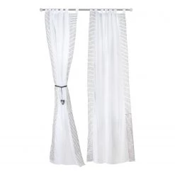 Roba Rideaux Lil Rock Star Baby (lot de 2) - Coton - Blanc / Gris